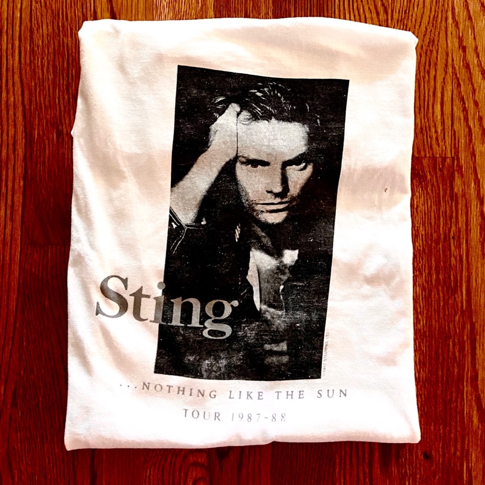 🎸Single Stitches VINTAGE 1987 STING T shirt Concert LG